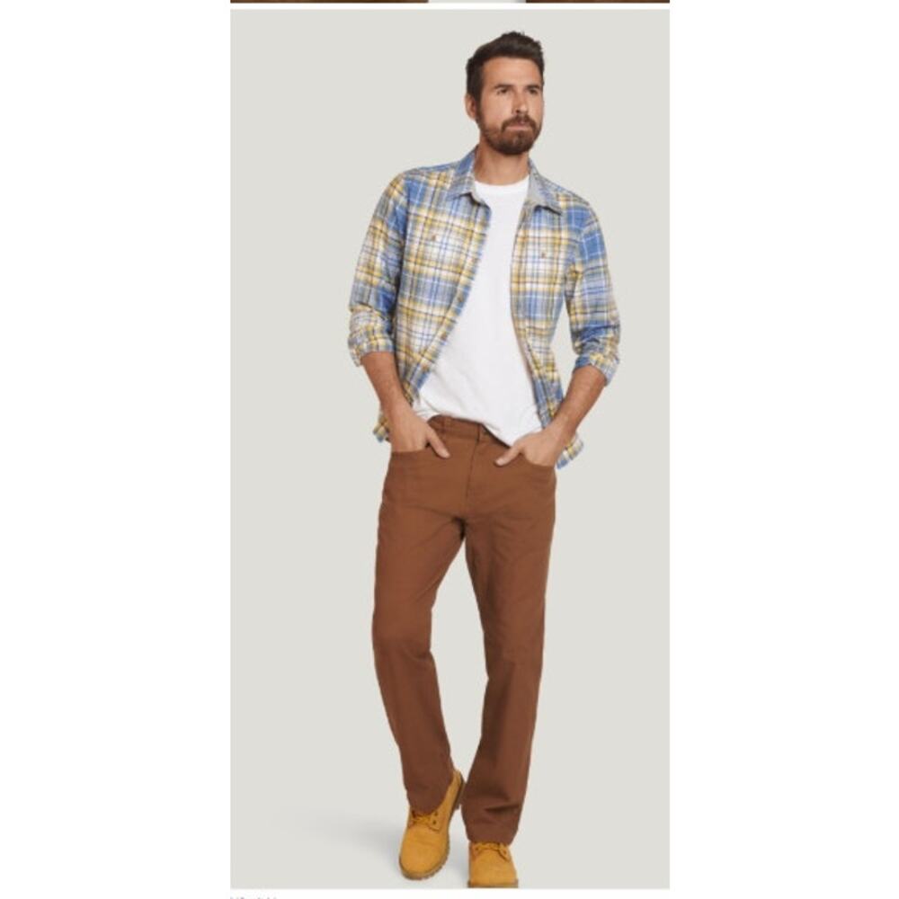 New NWT Jockey Outdoors 5 Pocket Straight Fit‎ Size 38 X 32 Tan Khaki